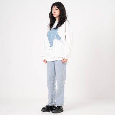 REISE - NILE OVERSIZED SWEATER - WHITE BLUE