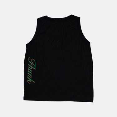 FHUNK - CURSIVE WAFFLE TANK BLACK