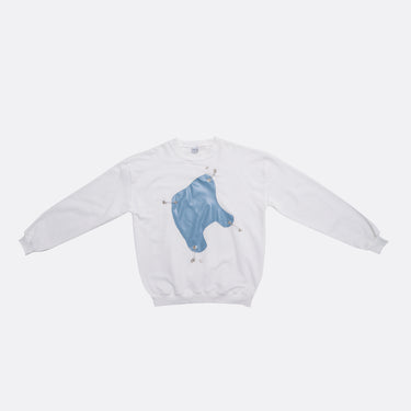 REISE - NILE OVERSIZED SWEATER - WHITE BLUE