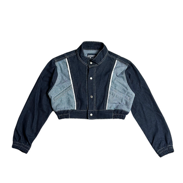 AUCTUS - BRATZ CROP BOMBER DENIM JACKET