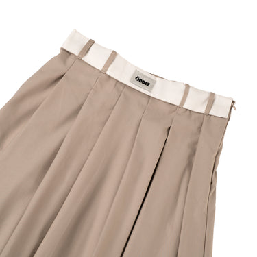 ODDLY - BELINDA LOW RISE MIDI SKIRT - BEIGE