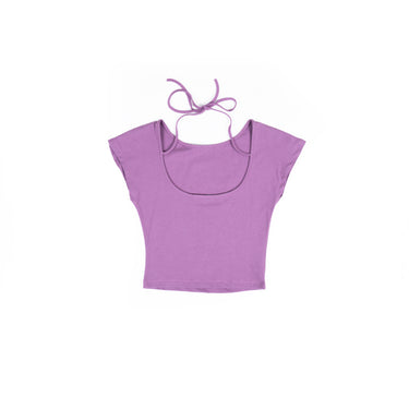 ODIVA - Vera Cropped T Shirt - PURPLE