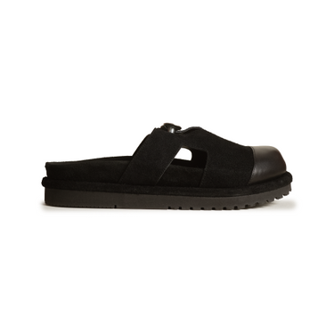 MADER - Button Clogs Suede - Black