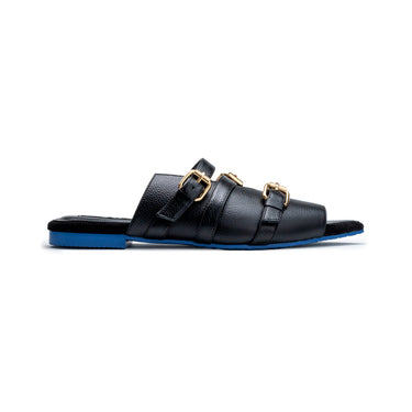 MADER - Open Toe Mules - Noir/Classic Blue Outsole