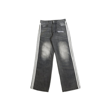 CURSED ANGEL - 4 STRIPES BAGGY JEANS