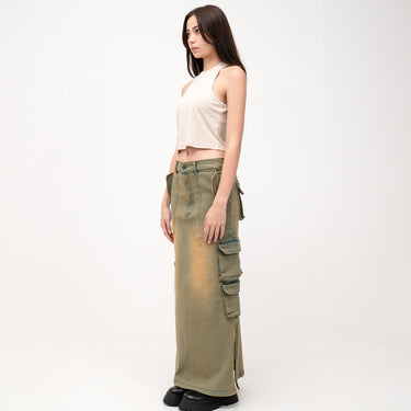 CATHA - LINE UP CARGO SKIRT GREEN