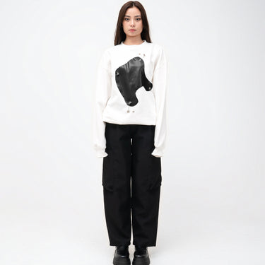 REISE - NILE OVERSIZED SWEATER - WHITE BLACK