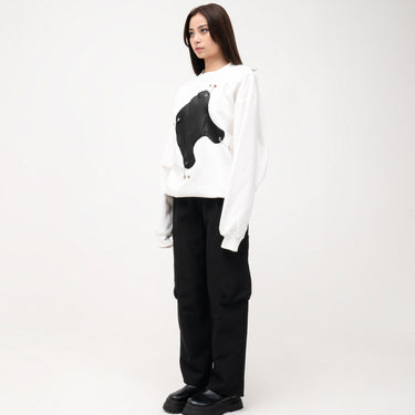 REISE - NILE OVERSIZED SWEATER - WHITE BLACK