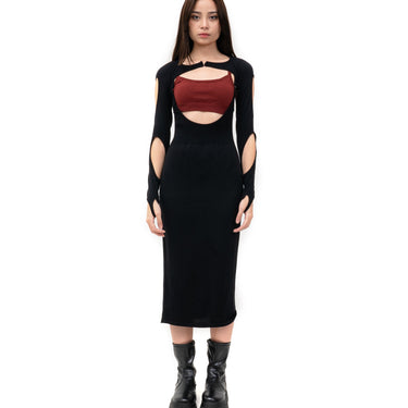 REISE - MEGARA KNIT DRESS BLACK RED